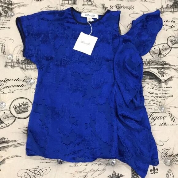 Diane Von Furstenberg Cut-Out Ruffle Blouse - Picture 6 of 8